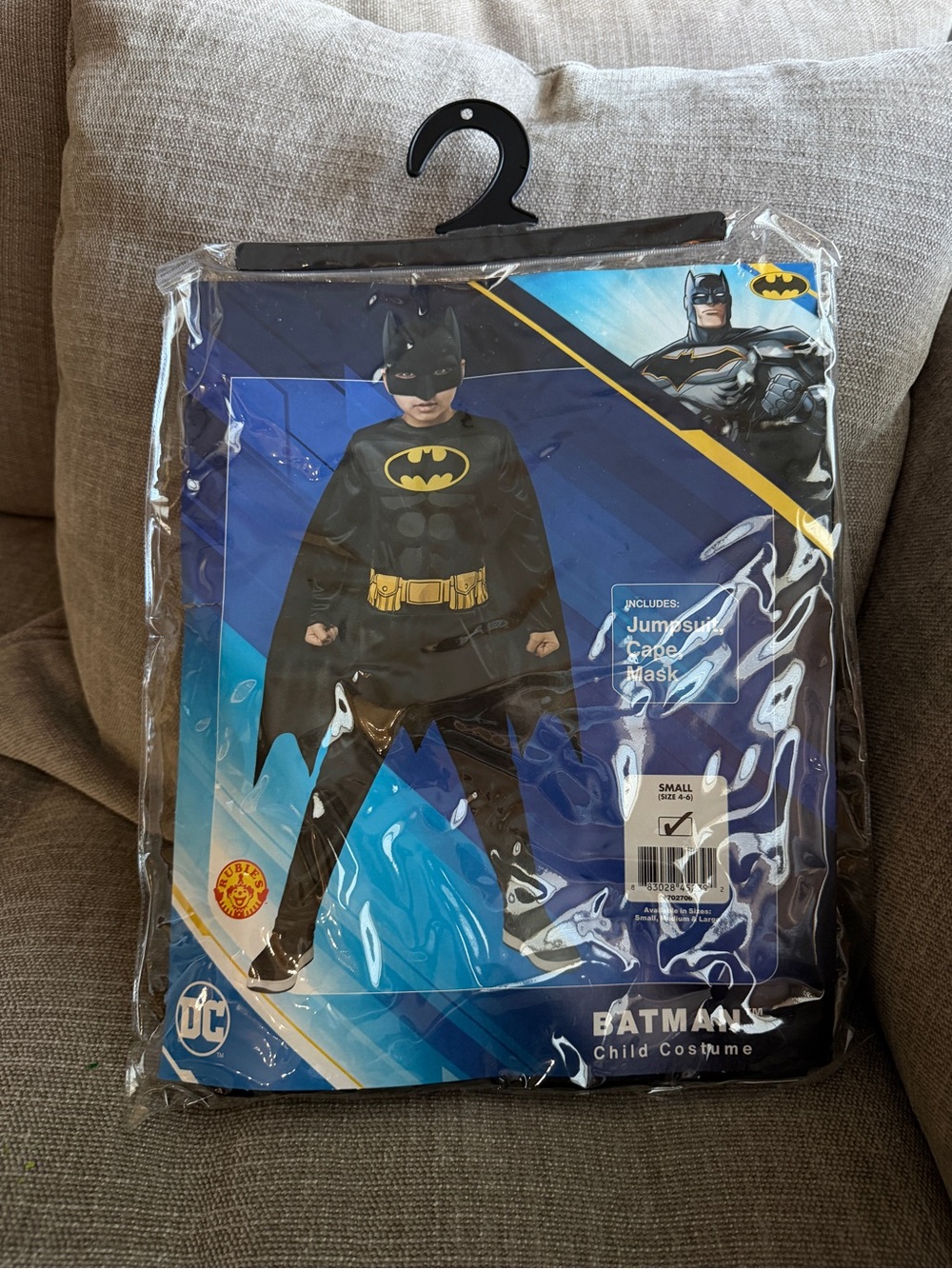 Rubie’s Batman Kids Costume Small 4–6 Jumpsuit Cape Mask DC Halloween